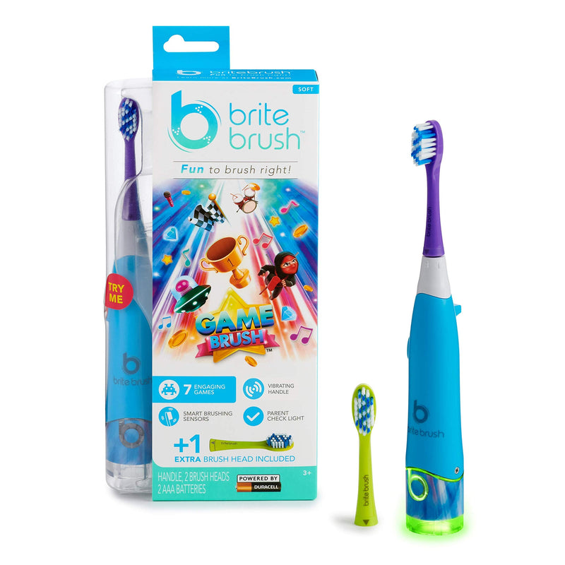 [Australia] - BriteBrush™ - GameBrush™ - The Interactive Smart Kids Battery Powered Toothbrush, 1 Count 1 Count (Pack of 1) 