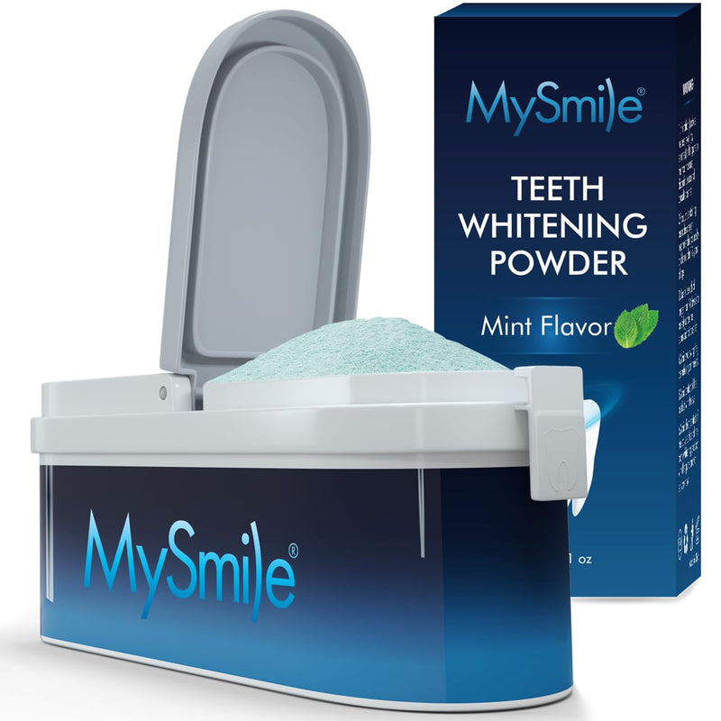 [Australia] - MySmile Teeth Whitening Powder for Tooth Whitening, Toothpaste Natural Powder Teeth Whitener, Enamel Safe Whitening Tooth Cleaning Powder, Tooth Stain Remover and Polisher, Fresh Mint Blue 