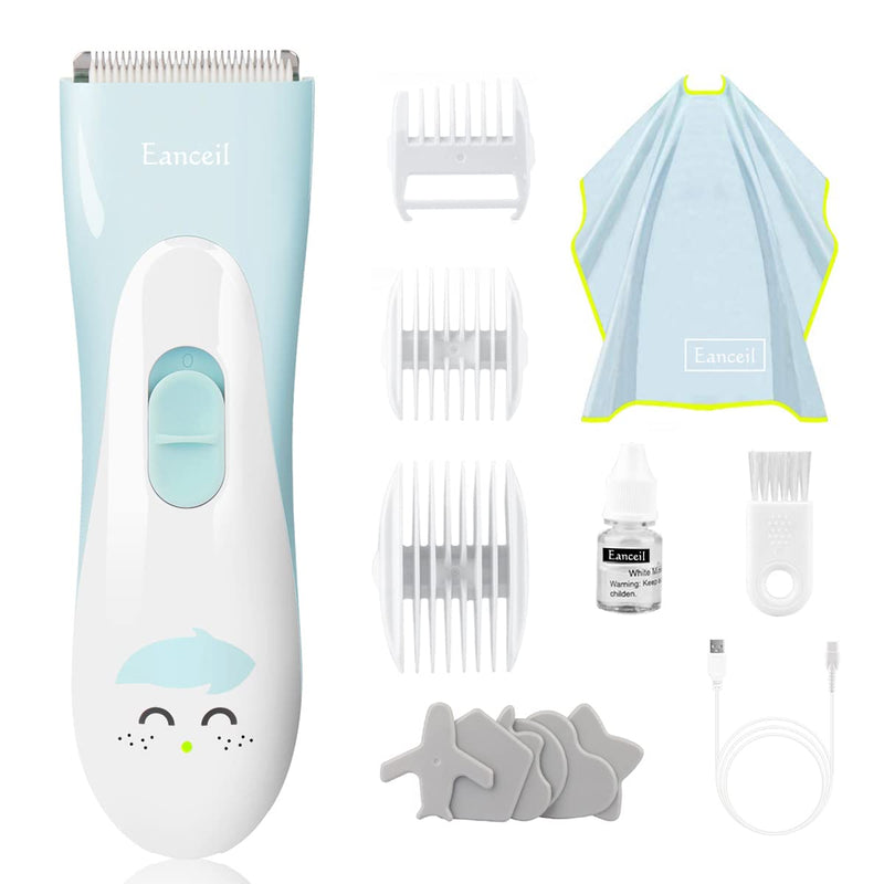 [Australia] - Baby Hair Clippers, Ceramic Blade Electric Kids Hair Trimmer, Ultra-quiet Cordless Rechargeable Waterproof Haircut Kit for Kids & Adult 