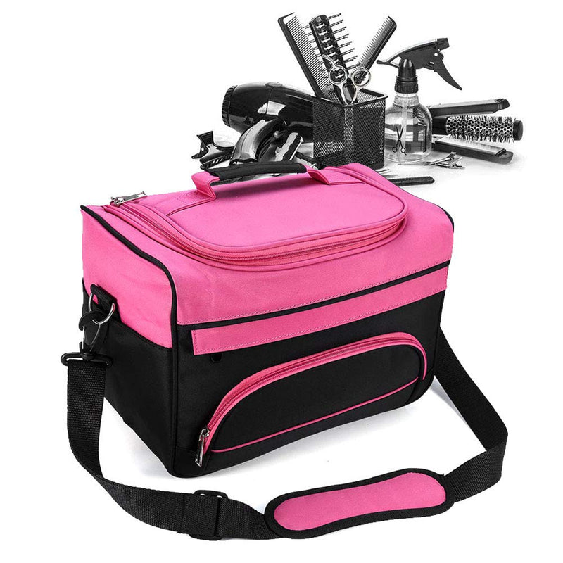xuuyuu Hairdressing Tool Salon Case, Portable Travel Cosmetic Organizer Handbag Hair Equipment Carrying Case Mobile Large Capacity Cosmetology Organizer with Strap for Hair Stylist Shoulder Carrying