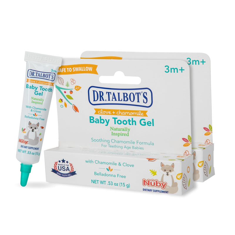 [Australia] - Dr. Talbot's Baby Tooth Gel for Sore Gums, Naturally Inspired, 2 Pack, Each 0.53 oz, benzocaine Free, Belladonna Free Day Time 0.53 Ounce (Pack of 2) 