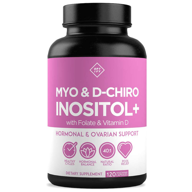 [Australia] - Premium Inositol Supplement - Myo-Inositol and D-Chiro Inositol Plus Folate and Vitamin D - Ideal 40:1 Ratio - Hormone Balance & Healthy Ovarian Support for Women - Vitamin B8-30 Day Supply 120 Count (Pack of 1) 