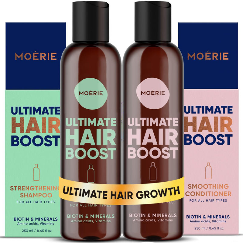 Moerie Hair Growth Shampoo and Conditioner for Women and Men, Hair Loss Solution with Biotin and Rosemary, Thickening Shampoo and Conditioner for Thinning Hair – Promotes Regrowth Single set
