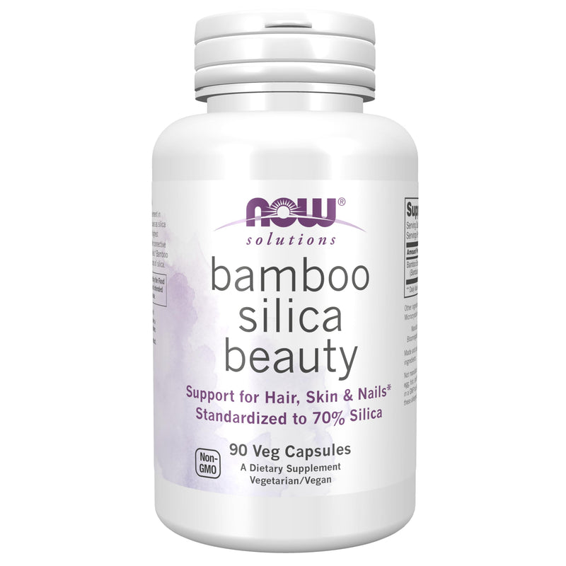[Australia] - NOW Solutions, Bamboo Silica Beauty, Support for Hair, Skin & Nails, Standardized to 70% Silica, 90 Veg Capsules 