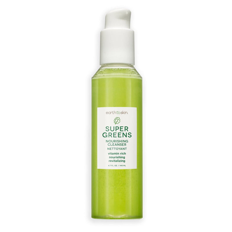 Earth To Skin Super Greens Nourishing Face Cleanser, Vitamin Enriched, Daily Face Wash for All Skin Types (4.7 Fl Oz) 4.7 Fl Oz (Pack of 1)