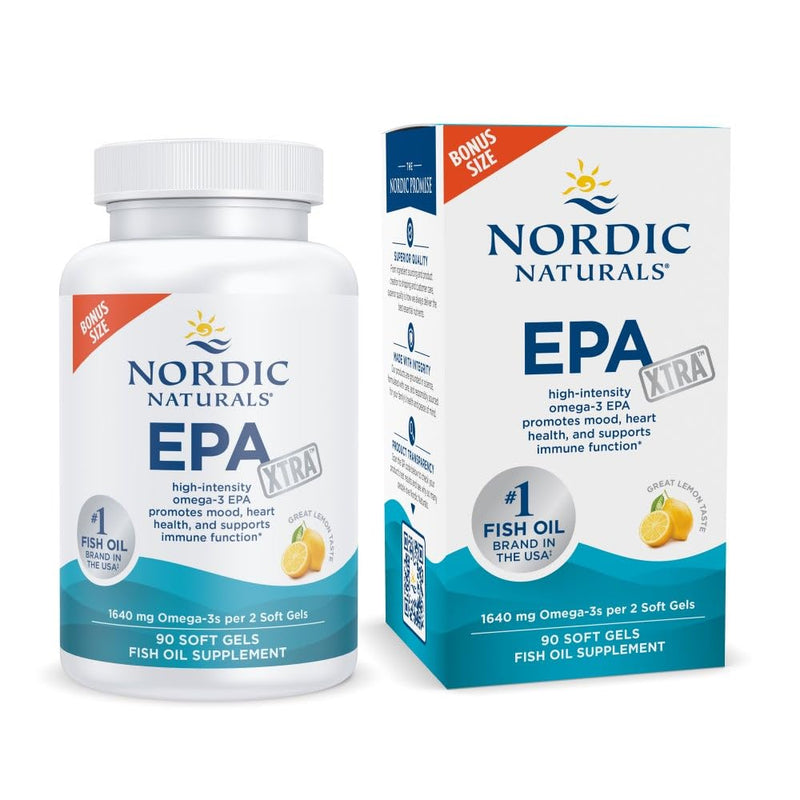 [Australia] - Nordic Naturals EPA Xtra, Lemon - 90 Soft Gels - 1640 mg Omega-3 - High-Intensity EPA Formula for Positive Mood, Heart Health & Healthy Immunity - Non-GMO - 45 Servings 90 Count (Pack of 1) 