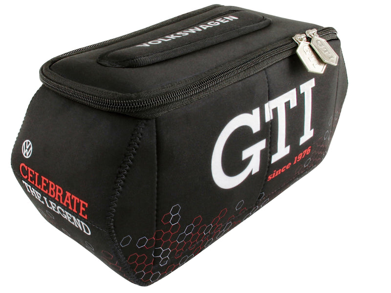 BRISA VW Collection - GTI Toiletry Bag Cosmetic Case | Volkswagen Toiletry Bag Cosmetic Case, Water-Repellent, Hanging Hook, 4 Mesh Pockets Travel Bathroom, Neoprene, Hexagon/Black Large (10.6 x 4 x 5.5 inches)
