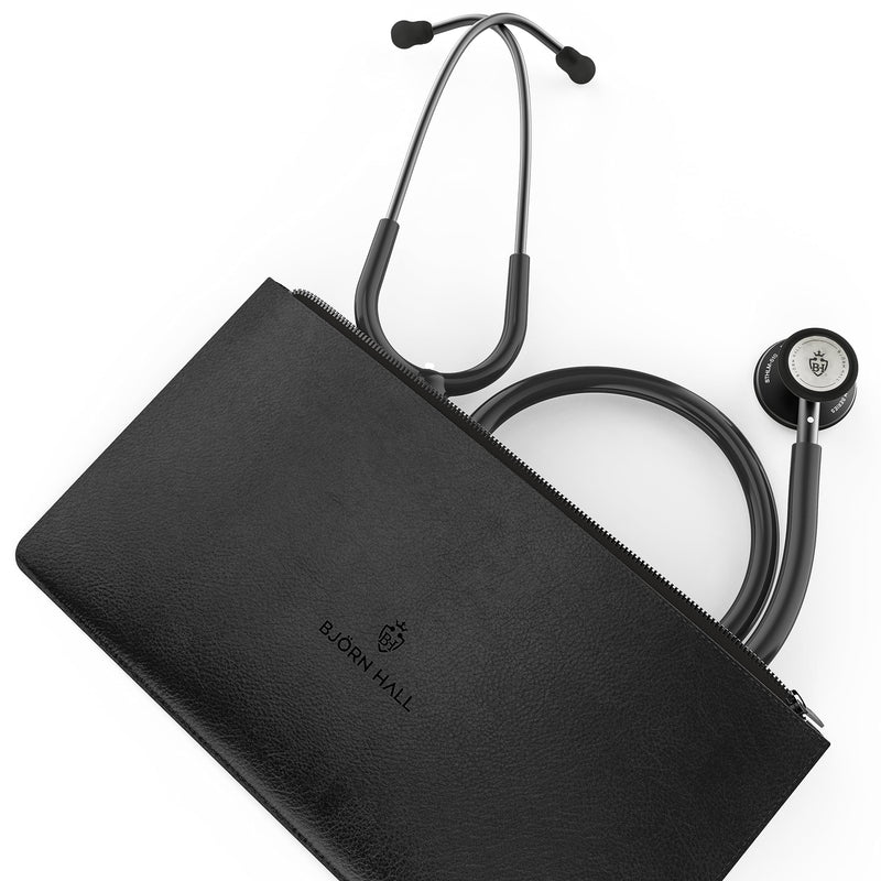 [Australia] - Scandinavian Classic Matte Black Stethoscope | Lightweight 5.1oz All Black Stethoscope | Stainless Steel Dual Head Turnable Chestpiece | Nursing Stethoscope | Black Tube 29in | MBB Matte Black - Black 