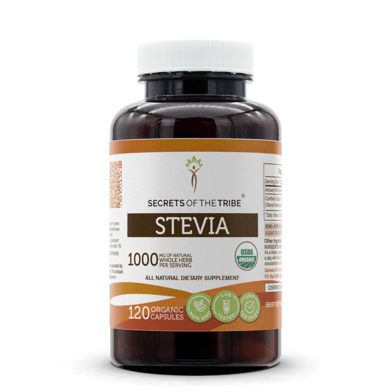 [Australia] - Stevia 120 Capsules, 1000 mg, USDA Organic Stevia (Stevia Rebaudiana) Dried Leaf (120 Capsules) 120 Count (Pack of 1) 