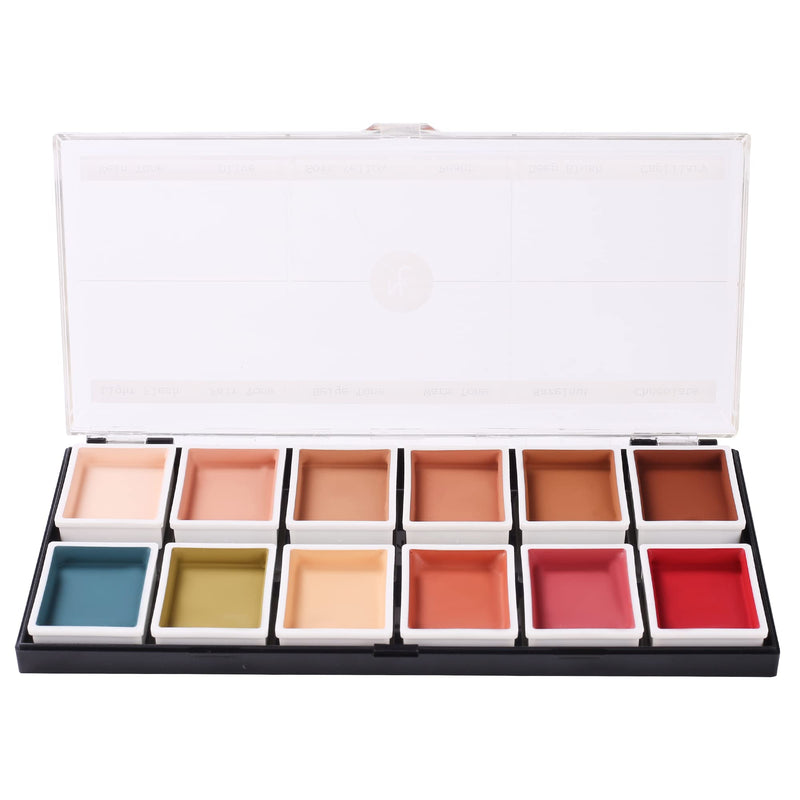 [Australia] - Narrative Cosmetics 12-Color Flesh Tone Alcohol-Activated Palette, Tattoo Cover, Highly Pigmented Professional SFX Makeup for Film, Theatre, TV 
