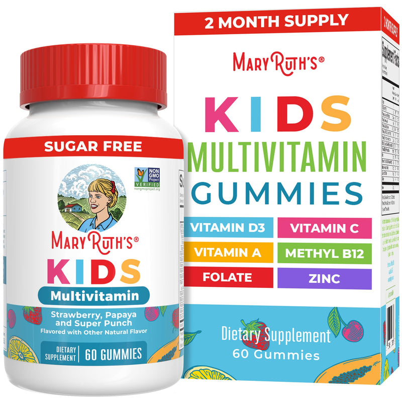 MARYRUTH'S Kids Multivitamin Gummies, Sugar Free, 2 Month Supply, Ages 4+ | Essential Vitamins C, D3, Zinc, 60 Count