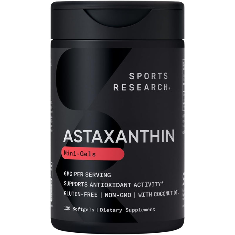[Australia] - Sports Research® Astaxanthin Softgels with Organic Coconut Oil - Icelandic Astaxanthin from Algae - Antioxidant Support - Non-GMO Verified, Soy & Gluten Free 120 Count (Pack of 1) 
