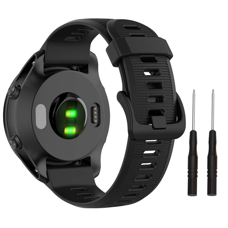 [Australia] - ISABAKE Band for Garmin Forerunner 935/Forerunner 945/955/965/Forerunner 745,Compatible with Fenix 5/ Fenix 5plus/ Fenix 6/ Fenix 6 Pro/Approach S60,Soft Silicone 22mm Replacement Bands Black 
