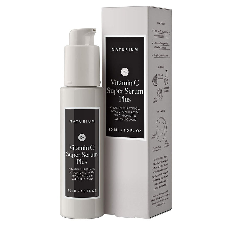 Naturium Vitamin C Super Serum Plus, Smoothing Face Care, plus Retinol, Hyaluronic Acid, Niacinamide & Salicylic Acid, 1 oz 1 Fl Oz (Pack of 1)