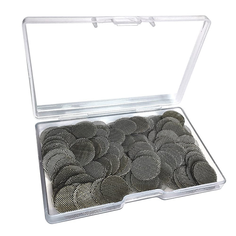 [Australia] - 200pcs Stainless Steel Pipe Filters, 15mm/0.59 Inch Smoking Screens Pipe, Silver Mesh Screens Gauzes Filter with Storage Box 200 Count (Pack of 1) 