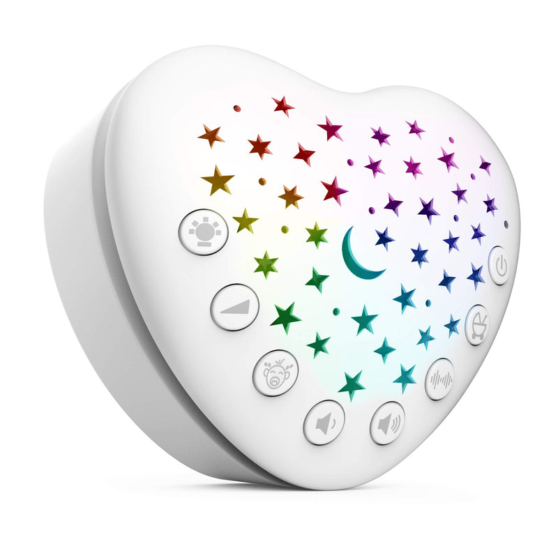 [Australia] - BEREST A13 White Noise Machine & Baby Sleep Soother with 15 Soothing Sounds & Projector Star Night Light, Cry Sensor, Rechargeable Lithium Battery, Portable for Baby, Toddlers, Attaches to Crib 