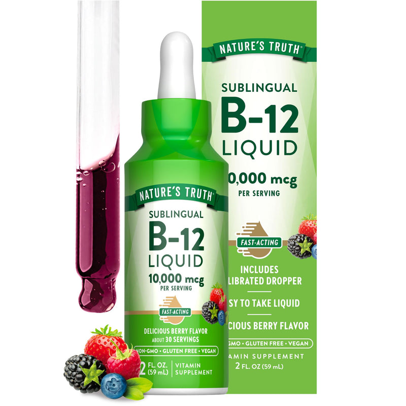 Nature's Truth B12 Sublingual Liquid Drops | 10,000 mcg | 2 oz