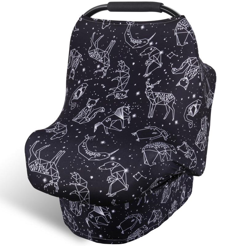 [Australia] - Rquite Baby Car Seat Cover, Carseat Cover Girls Boy, Stretchy Infant Car Seat Cover, Breathable Baby Carrier Cover, Soft Car Seat Canopy, Multi-use Covers Up for Stroller, Shopping Cart, High Chair Constellation 