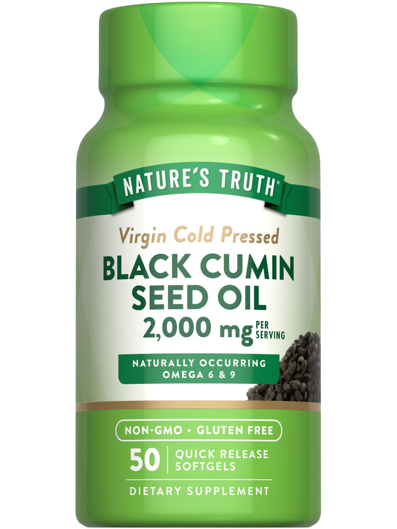 [Australia] - Nature's Truth Black Cumin Seed Oil 2000 mg | 50 Softgels | Cold Pressed Pills | Non-GMO, Gluten Free 