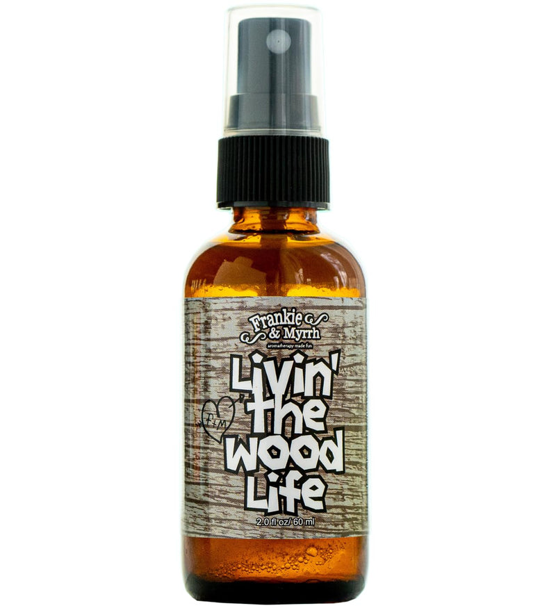 Frankie & Myrrh Livin' The Wood Life Aromatherapy Spray - Patchouli, Vanilla, Sandalwood, Cedar. Relaxation and Meditation Essential Oil Freshwater Mist. 100% Pure Oils. Patchouli, Vanilla, Cedar, Sandalwood 2 Fl Oz (Pack of 1)
