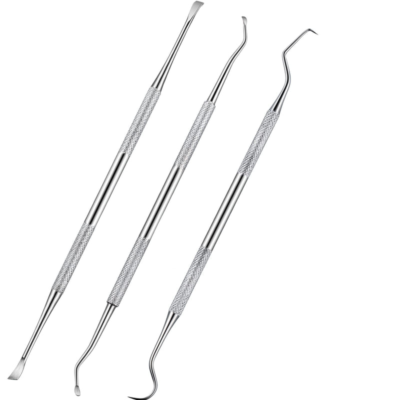 3 Pieces Dog Dental Tooth Scaler and Scraper Stainless Double Headed Tarter Removing Tool Scraper Pet Teeth Cleaning Tools for Dog and Cat (Silver) Silver - PawsPlanet Australia