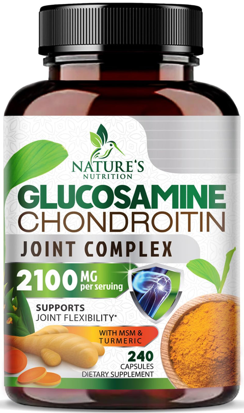 [Australia] - Glucosamine Chondroitin MSM Complex - Joint Support Supplement Turmeric & Boswellia, Triple Strength Glucosamine Capsules - Support for Joint Health & Mobility with Quercetin Bromelain - 240 Capsules 240 Count (Pack of 1) 