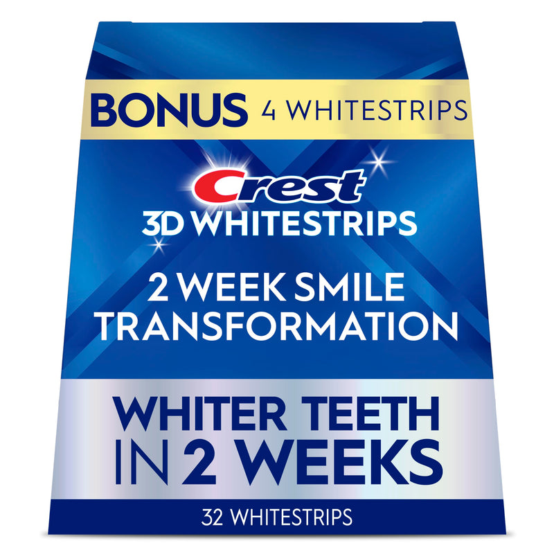 Crest Teeth Whitening Strips, Crest 3D Whitestrips 2 Week Smile Transformation, Enamel Safe Teeth Whitening Kit, 16 Treatments (32 Strips), Whiter Teeth in 2 Weeks, 11 Levels Whiter 1 Count (Pack of 1)