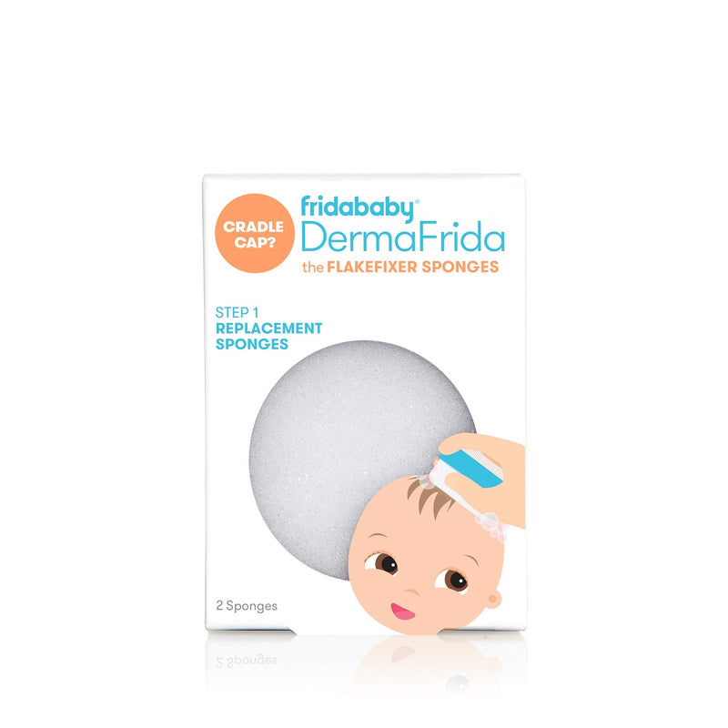 [Australia] - Frida Baby Replacement Sponges for The 3-Step Cradle Cap System by Dermafrida The Flakefixer 2 Pack of Soft Sponges Work with The Flakefixer System(Sold Separately) 