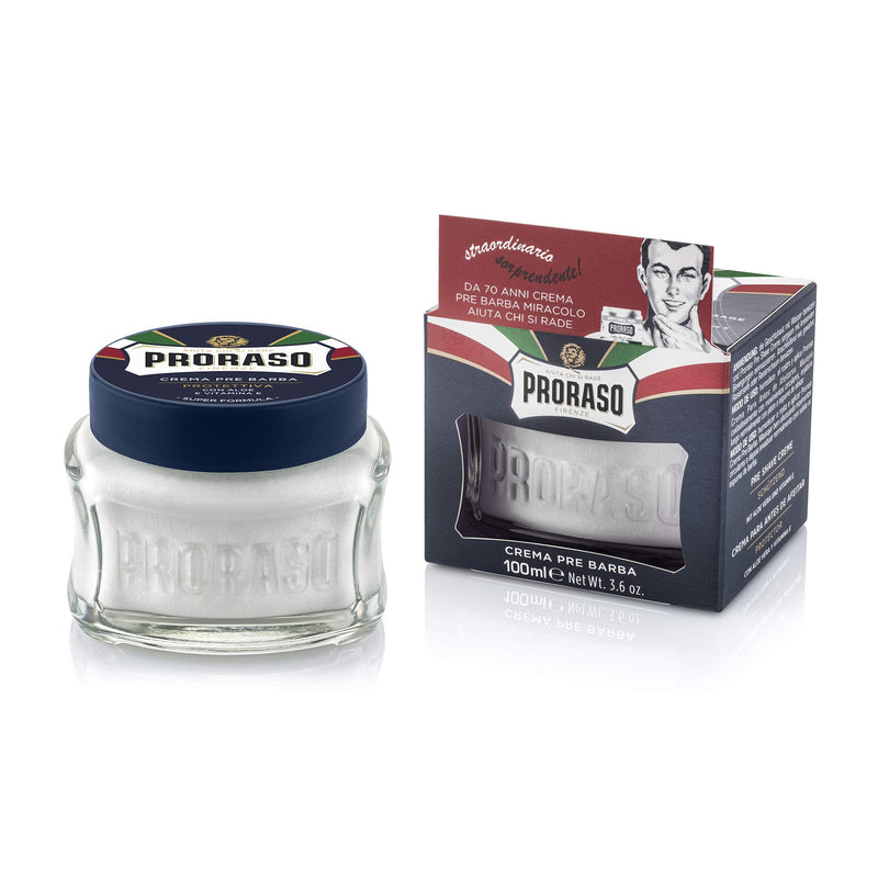 [Australia] - Proraso Pre-Shave Conditioning Cream for Men, Protective Formula for Dry Skin with Vitamin E and Aloe Vera, 3.6 oz 