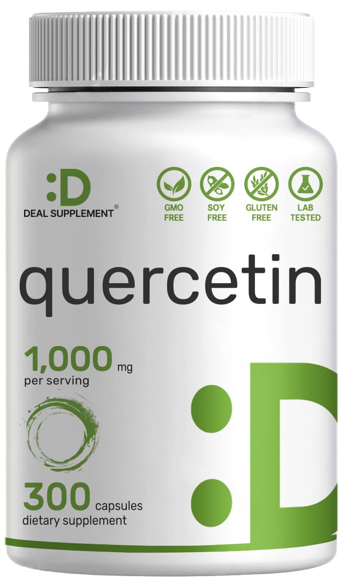 [Australia] - Quercetin 1,000mg Per Serving, 300 Capsules ‚Äì Healthy Immune Support Supplements, High Bioavailable Flavonoids, Natural Antioxidant ‚Äì Non-GMO, Soy Free, No Gluten 