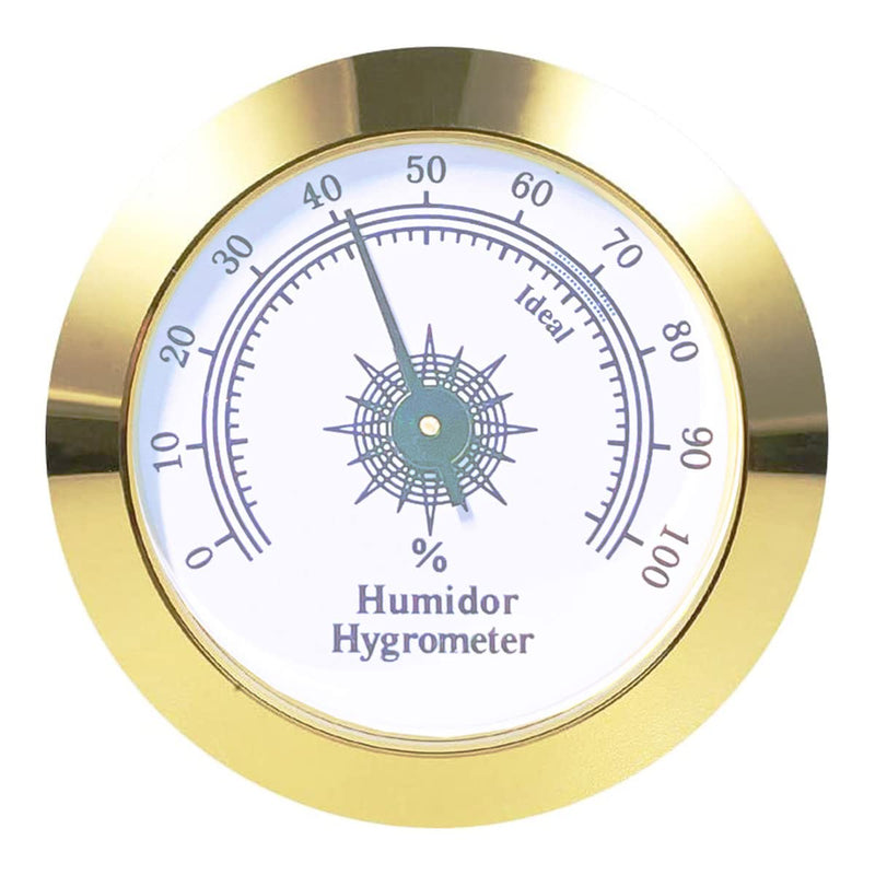 [Australia] - Cigar Hygrometer, Anync Round Hygrometer for Cigar Humidor, Cigar Box/Cigar Cabinet 2 inch Diameter Gold 