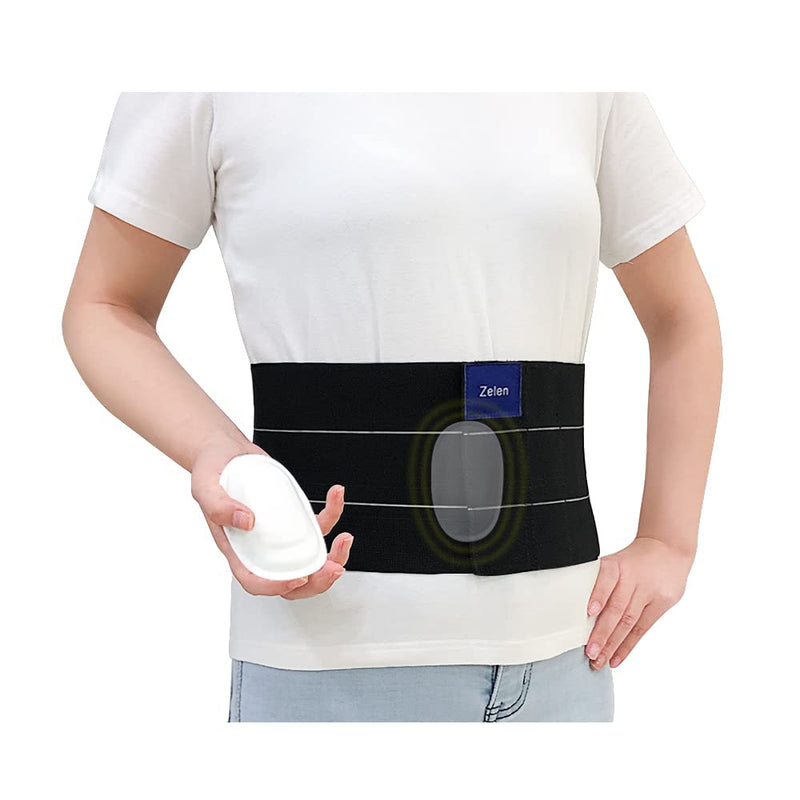 [Australia] - Zelen Umbilical Hernia Belt for Men Women Hernia Support Abdominal Binder Post Surgery Stomach Binder Belly Band for Men Surgical Binder Compression Navel Hernia Band Brace Abdominal Wrap (32-42 in) M (32-42 Inch) 