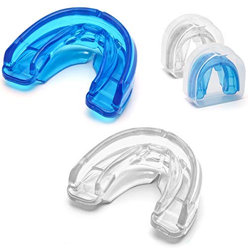 [Australia] - Coolrunner Double Braces Mouth Guard, Sports Athletic Mouth Guards Youth Mouthguard for Upper and Lower Teeth Protection Required for Youth, Teenager and Adults (Blue) (Blue+Transparent) Blue 