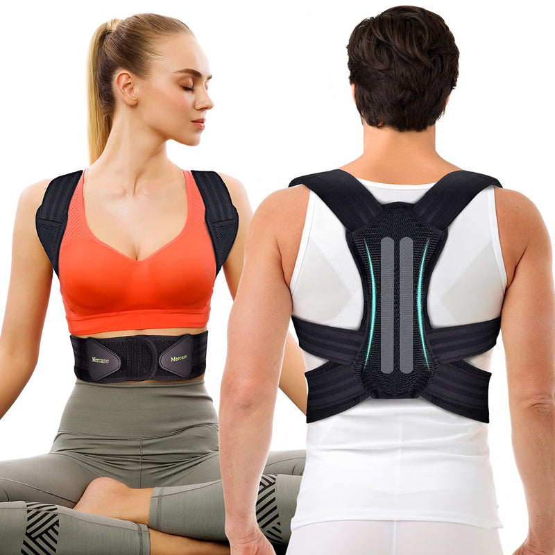 Mercase Professional Posture Corrector for Men & Women, Maximum Support Back Brace, Adjustable & Rigid for Upper Back Pain, Shoulder Relief, Spine Alignment, Stops Slouching, Medium (23-32 in) Medium (Pack of 1)