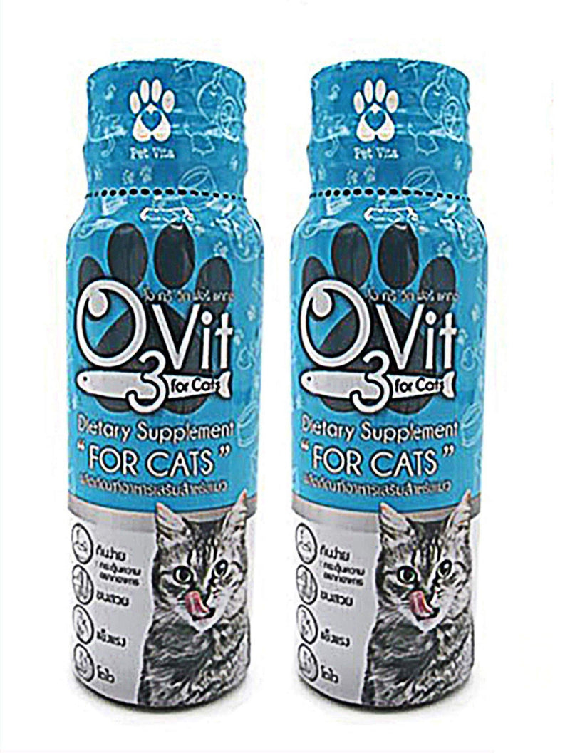 X2 Pcs(100ml) Multivitamin Daily Essential Cat Food Vitamins & Minerals Omega3, Helps Support Health, More Fat, Digestion, Skin, Coat, Allergy Immune Supplement Nourished Blood & Eye - PawsPlanet Australia