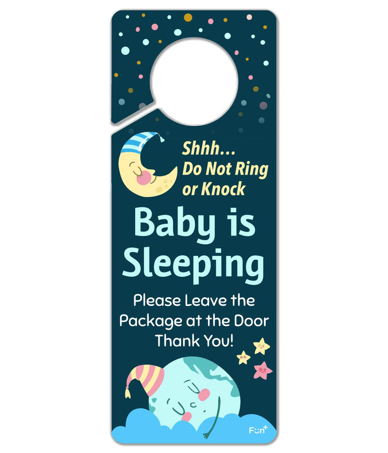 [Australia] - Funplus Baby Sleeping Sign - Do Not Knock or Ring - Plastic Door Knob Hanger Sign Type B 