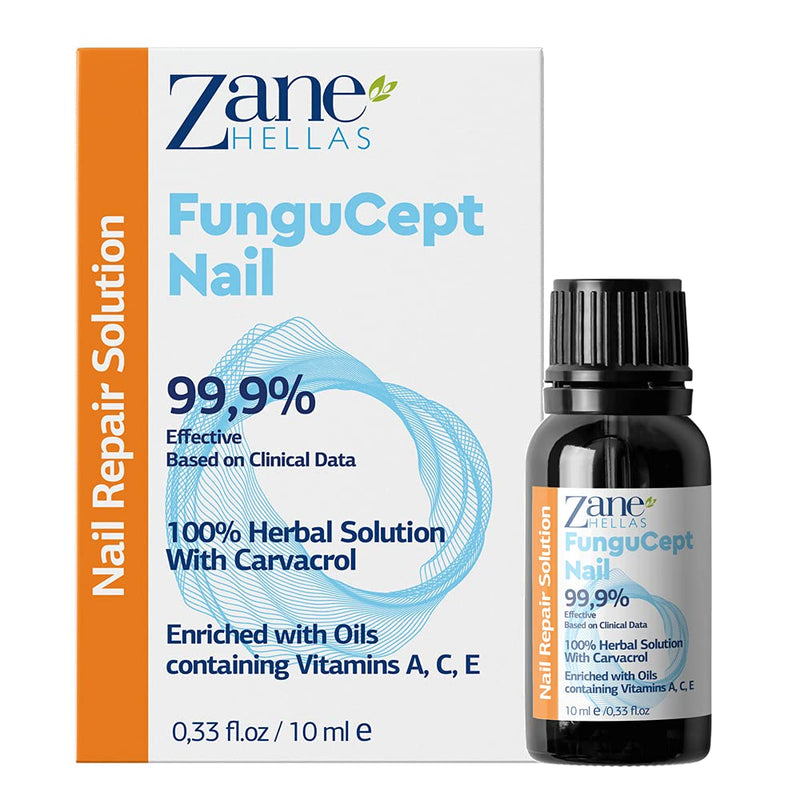 Zane Hellas FunguCept Nail Solution, 0.33 oz - 10ml | For Discolored, Thickened, Crumbled Nails, Visible Results in 4 Weeks