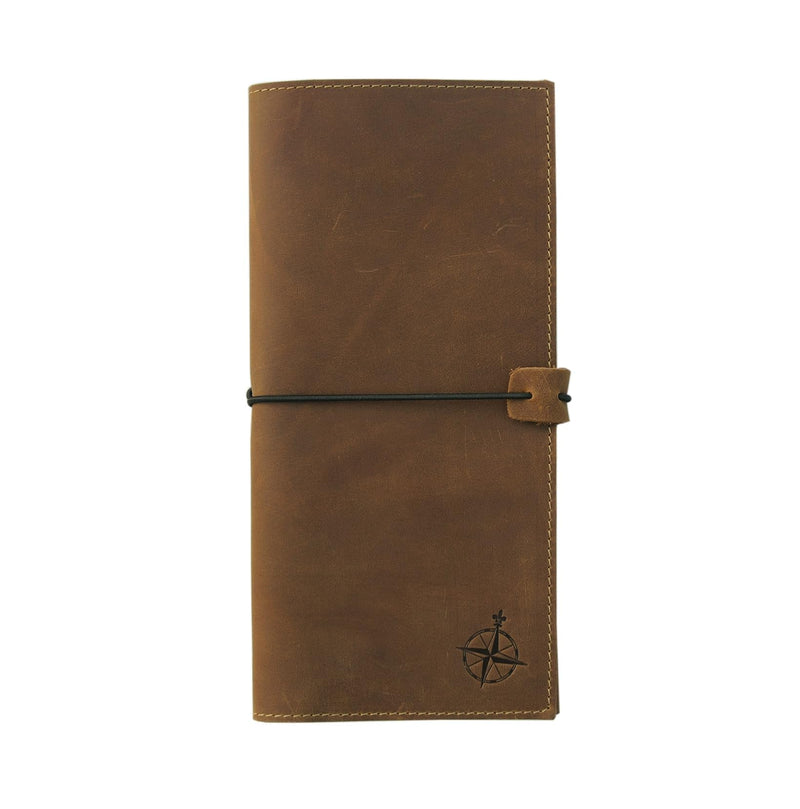 WANDERINGS Genuine Leather Passport Wallet - 4.25 x 9 - Large Leather Passport Holder for Travel - Folding Leather Travel Wallet Case with RFID Blocking, Travel Organizer for Men and Women Tall