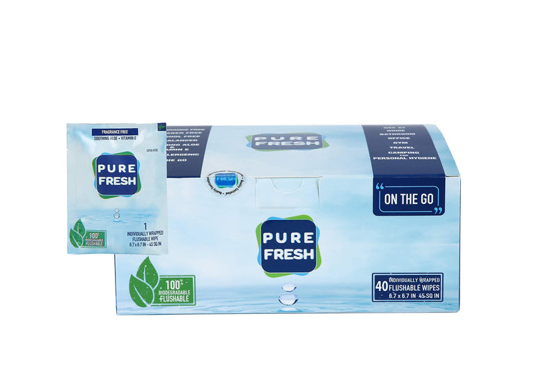 [Australia] - Wipes: Flushable, individually wrapped wipes for travel. 40 on-the-go singles 1 
