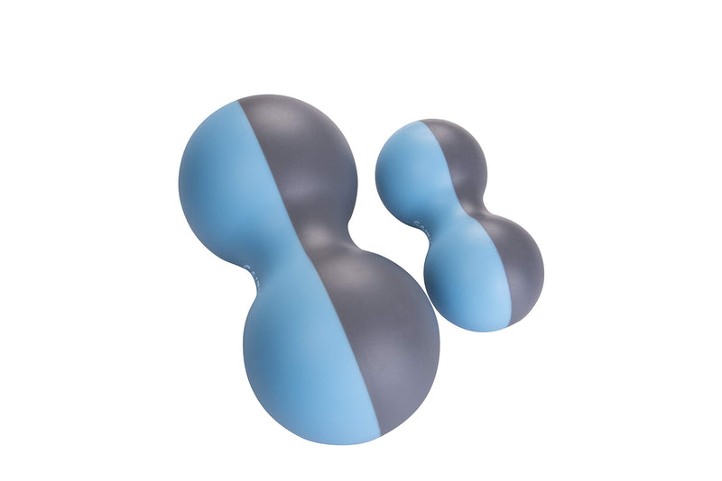 [Australia] - Peanut Massage Ball Set,Oversized & Standard 2-Pack,Deep Tissue Roller for Back, Neck,Legs & Shoulders,Trigger Point & Myofascial Release,Pain Relief,Unique Dual-Color Design Blue Grey-Stylish & Rare 