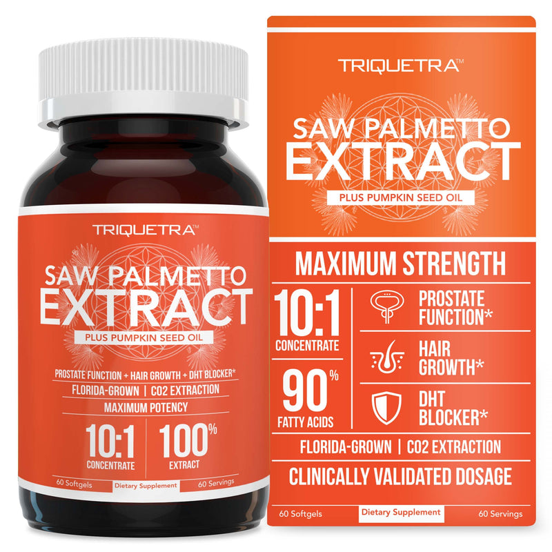 [Australia] - Saw Palmetto Extract ‚Äì 10X Potency, Pharmaceutical Grade Strength - Plus Pumpkin Seed Oil - Supports Prostate Health, Relieves Urination Issues, Supports Hair Growth, DHT Blocker ‚Äì 60 Softgels 60 Count (Pack of 1) 