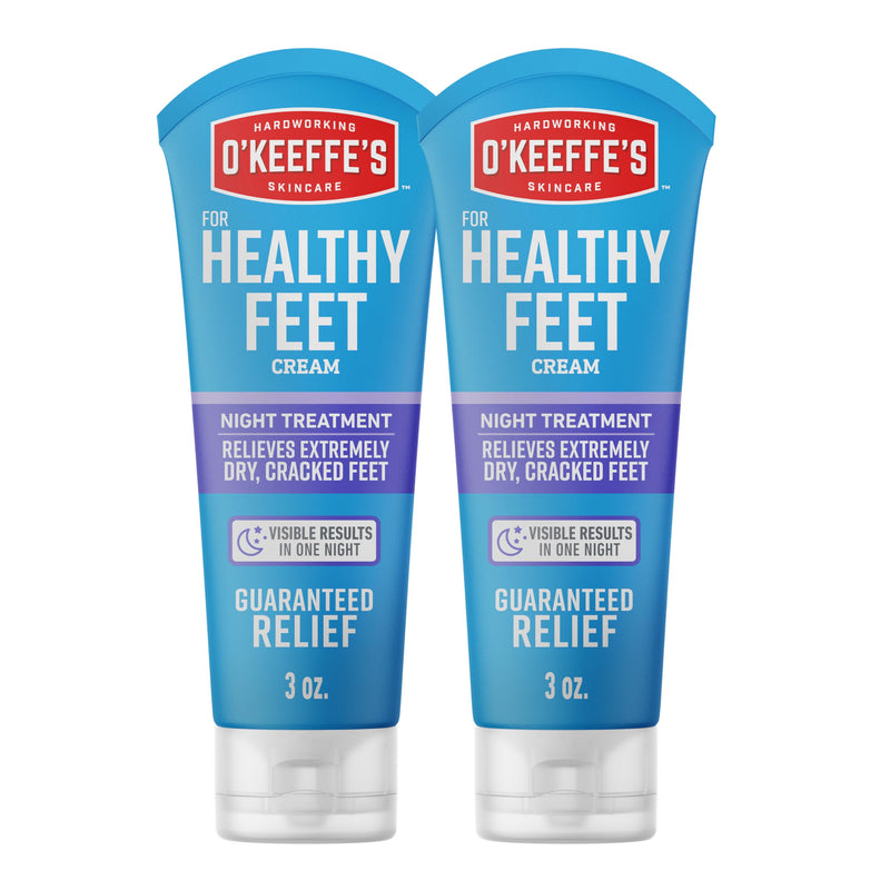 [Australia] - O'Keeffe's for Healthy Feet Night Treatment Foot Cream 3 oz Tube (2 Pack)- Guaranteed Overnight Relief for Extremely Cracked, Dry Feet, Repairing Skincare, Instantly Boosts and Retains Moisture Levels 3 Ounce (Pack of 2) 