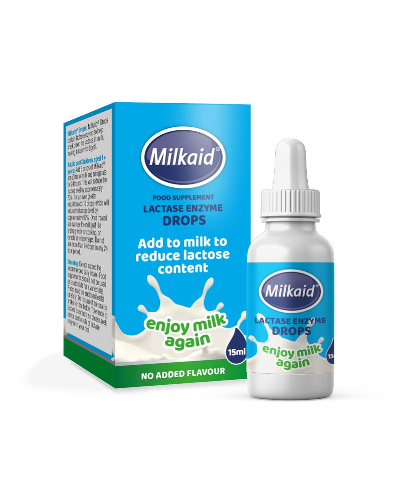 [Australia] - Milkaid Lactase Enzyme Drops for Lactose Intolerance | Prevents Gas, Bloating & Diarrhea | Fast Acting Dairy Digestive Supplement | Gluten Free & Vegetarian | No Artificial Flavor | 0.5 Fl Oz (1) 1 
