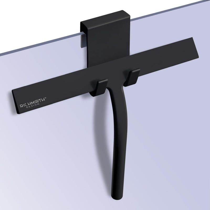 [Australia] - Silicone Rubber Blade & Hook Shower Window Squeegee 11" in Width Silicone Car Squeegee Bathroom Squeegee for Shower Squeegee for Shower Doors Car Window 11 Inch Black 