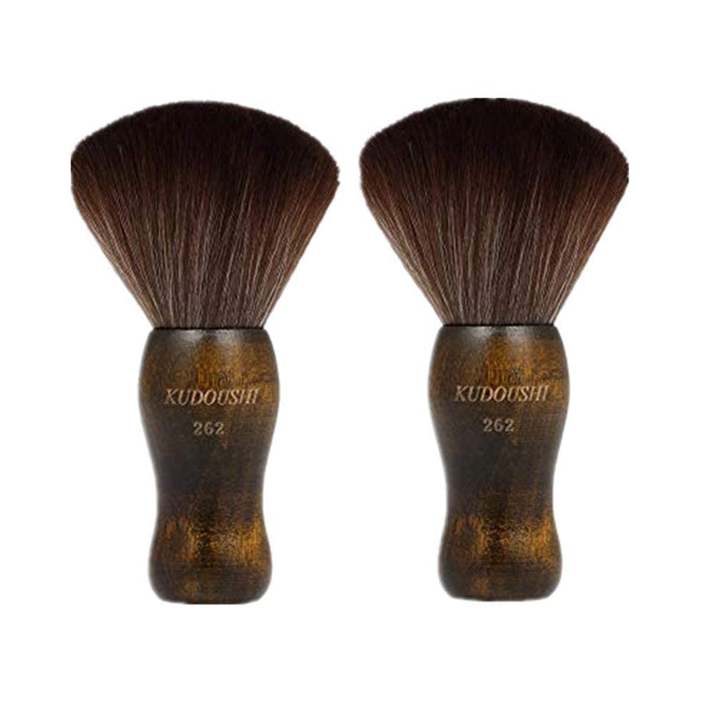 [Australia] - Anself 2pcs Neck Duster Brush, Natural Fiber Wooden Handle Cutting Kits Salon Hair Removal Brush Broken Hairbrush 