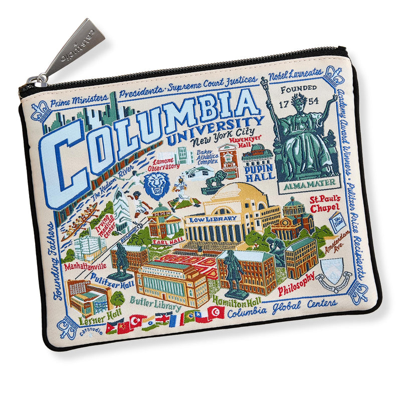 Columbia University Zipper Pouch Purse, Travel Makeup Bag | Zipper Bag - Holds Phone, Makeup, Wallet, Glasses, & Travel Essentials - Alumni, Acceptance & Graduation Gift Columbia University