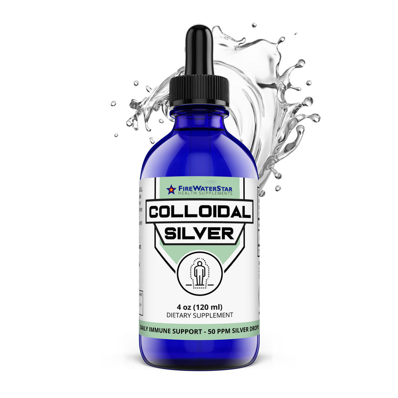 [Australia] - FWS Colloidal Silver for Immune Support - 99.99% Pure Silver Colloidal - 4 oz - 60 Servings - 2 Month Supply - Glass Bottle - 50 ppm Coloidal Silver Drops - Clear Liquid Silver - Plata Coloidal Dropper 