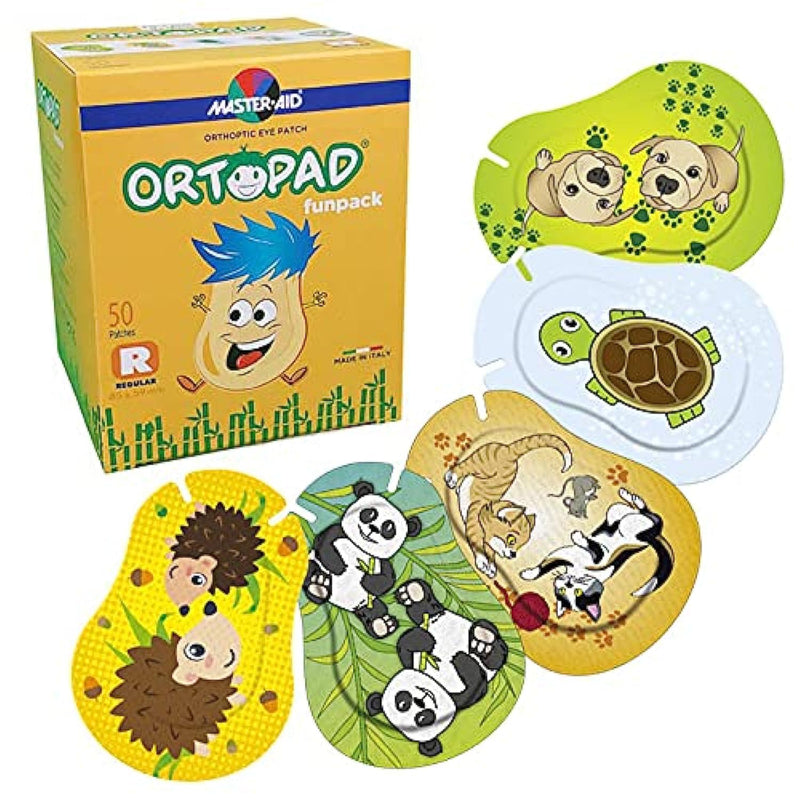 [Australia] - Ortopad® Bamboo Fun Pack Eye Patches, 50/Box (Regular Size, 4+ yrs) Hedgehog Pack 