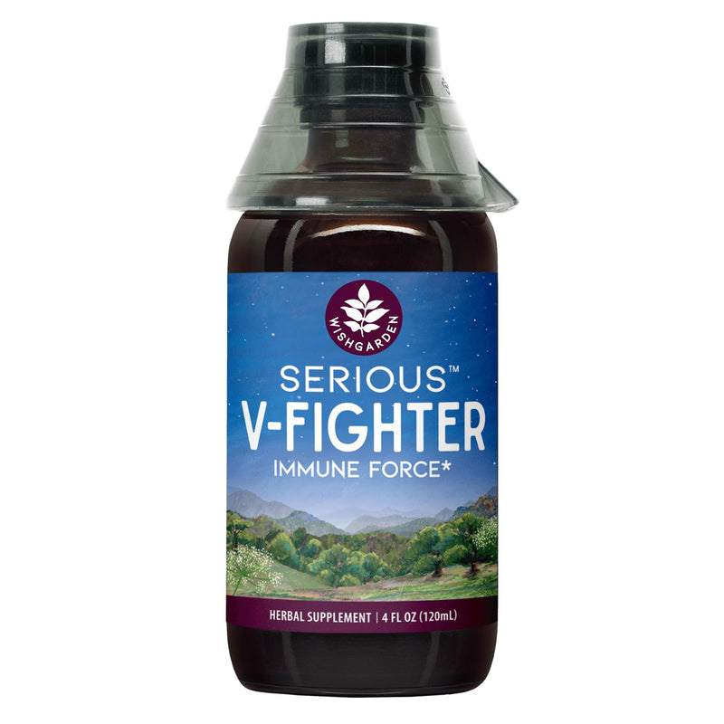[Australia] - WishGarden Herbs Serious V-Fighter - Plant-Based Herbal Rapid Immune Support & Respiratory Health with OSHA & Goldenseal, Soothes Aches & Irritated Lungs, Supports Optimum Body Temperature, 4oz 4 Fl Oz (Pack of 1) 