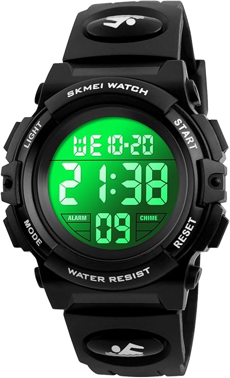 [Australia] - Kids Watch,Boys Watch for 3-12 Year Old Boys,Digital Sport Outdoor Multifunctional Chronograph LED 50 M Waterproof Alarm Calendar Analog Watch for Children with Silicone Band 01-Black 